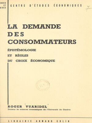 cover image of La demande des consommateurs